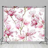 Aperturee - Aperturee Elegant Pink White Floral Fine Art Photo Backdrop